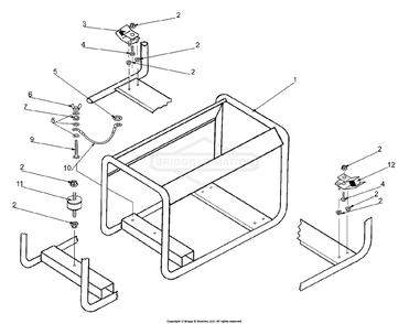 Frame And Fittings Diagram and Parts List for 1506-0  Briggs and Stratton Generator